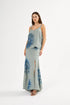 Rabens Saloner skirt carthweel long A-line ocean combo